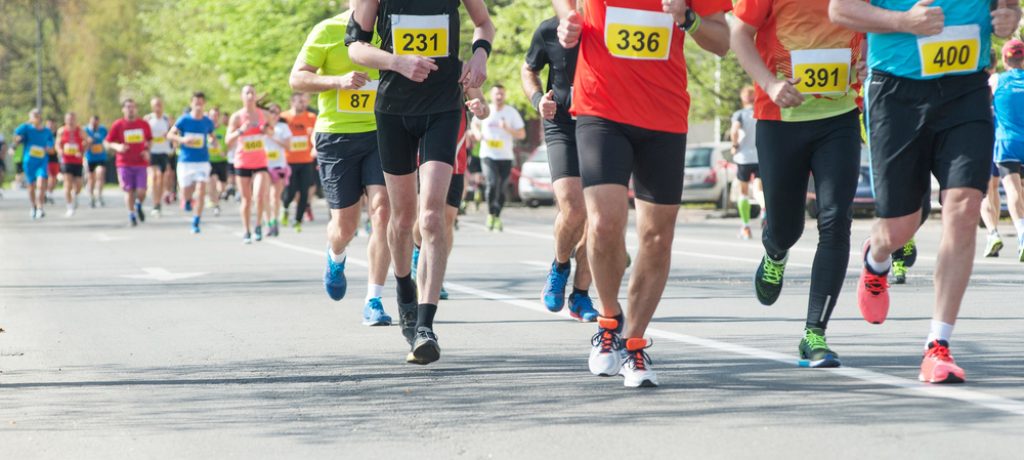 Marathon,,Street,Runners,In,Spring,Day